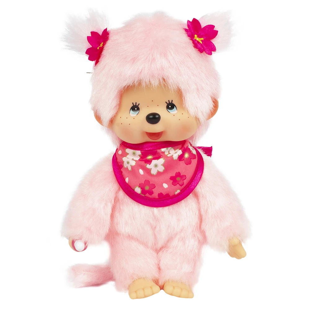 Monchhichi - Peluche Monchhichi Pinky Sakura Rose Fleurs cerisier