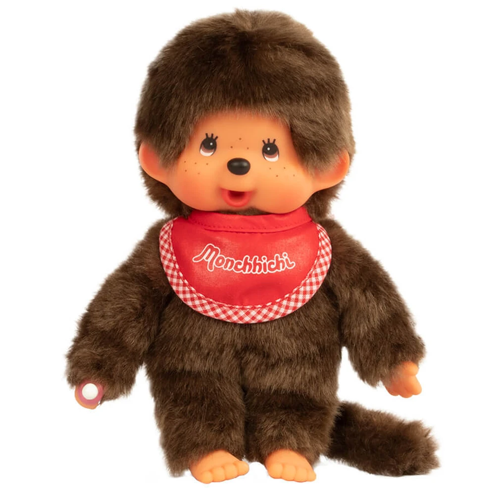 Monchhichi - Peluche Garçon bavoir rouge