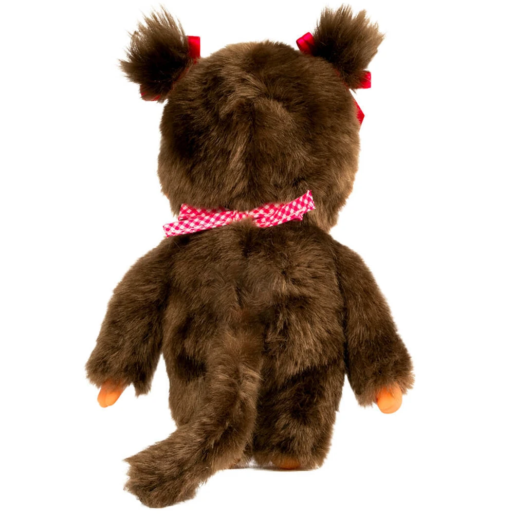 Monchhichi - Peluche Fille bavoir rose et blanc – Image 4