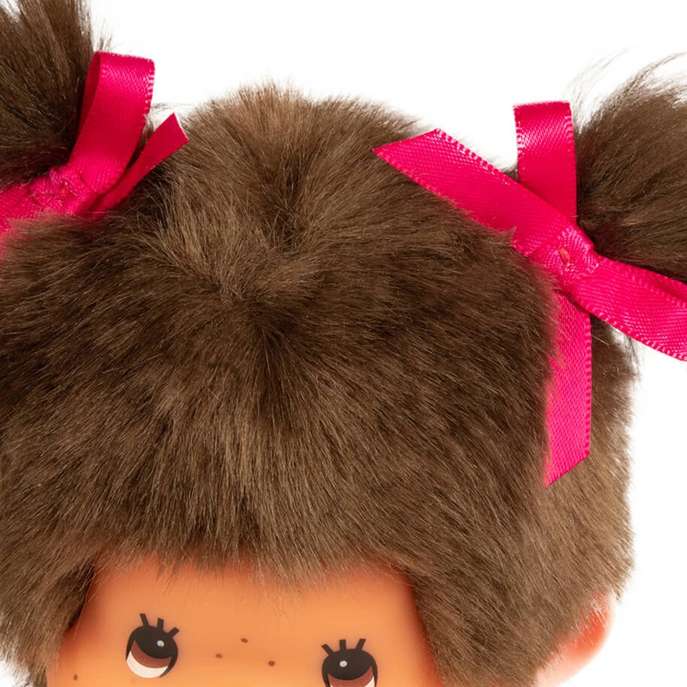 Monchhichi - Peluche Fille bavoir rose et blanc – Image 6