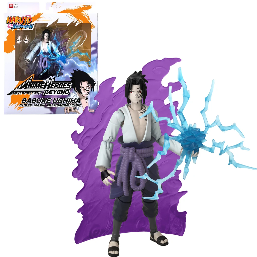 Anime Heroes Beyond - Naruto Shippuden - Figurine Anime Heroes Beyond 17 cm - Figurine articulée Sasuke Uchiha - Transformation Marque Maudite: État 1