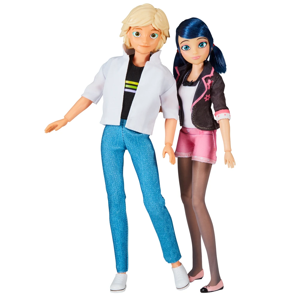 Miraculous Ladybug - Set de Jouet Miraculous - Pack 2 Poupées Marinette et Adrien - Crush Pack - Figurines Miraculous 26 cm