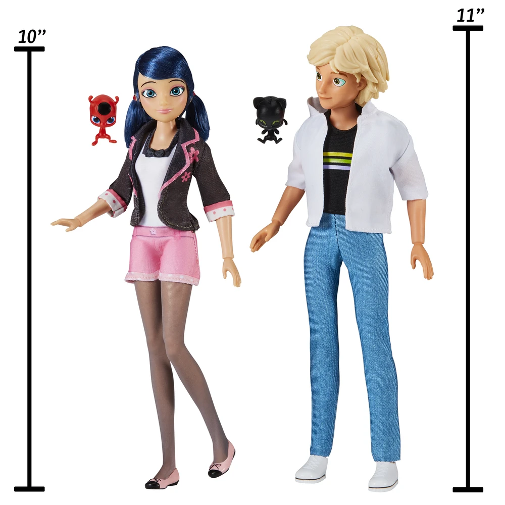 Miraculous Ladybug - Set de Jouet Miraculous - Pack 2 Poupées Marinette et Adrien - Crush Pack - Figurines Miraculous 26 cm – Image 2