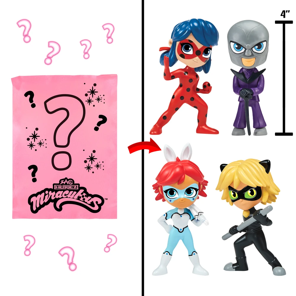 Miraculous Ladybug - Figurines Chibi Color Change Surprise - Mini Poupée Miraculous 10 cm - Figurine change de couleur - Personnage Miraculous aléatoire – Image 2