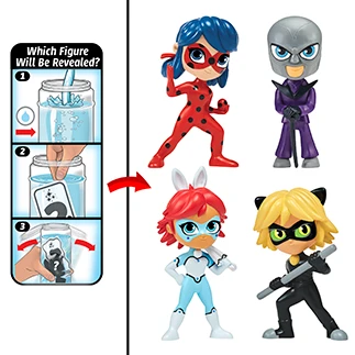 Miraculous Ladybug - Figurines Chibi Color Change Surprise - Mini Poupée Miraculous 10 cm - Figurine change de couleur - Personnage Miraculous aléatoire – Image 9