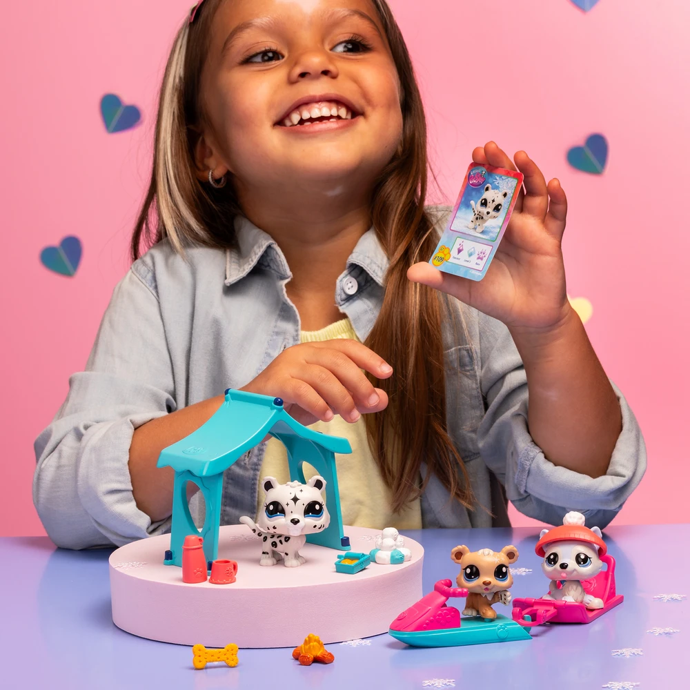 Littlest Pet Shop - Pack Set Jour de Neige 3 animaux et accessoires – Image 2