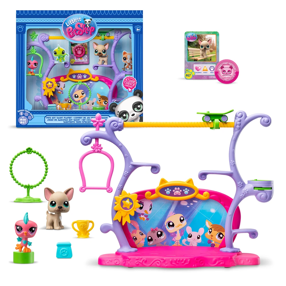 Littlest Pet Shop - Coffret Pets Got Talent - Ensemble de jeu avec 2 animaux, décor et accessoires