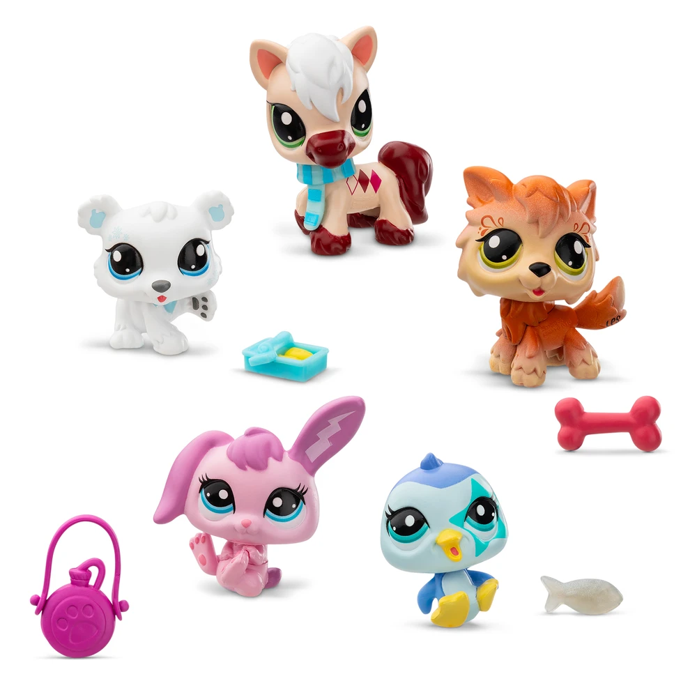 Littlest Pet Shop - Collector Set Thème Montagne Hiver 5 animaux et accessoires Pet Shop