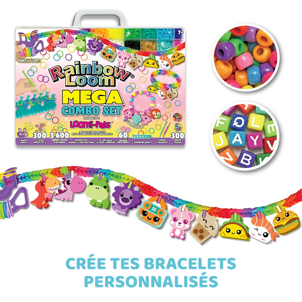 Rainbow Loom Mega Combo Set – Coffret Géant Fabrication de bracelets - Loisir Créatif - Métier à tisser avec 5600 élastiques Charms & Perles – Image 2