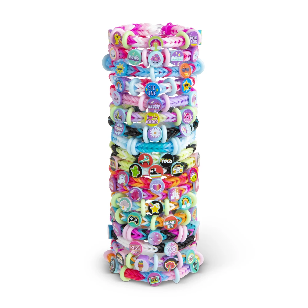 Rainbow Loom Beadmoji Deluxe – Coffret Fabrication de Bracelets Élastiques et Perles - Loisir Créatif - Contient 2200 Élastiques, 340 Perles avec Motifs