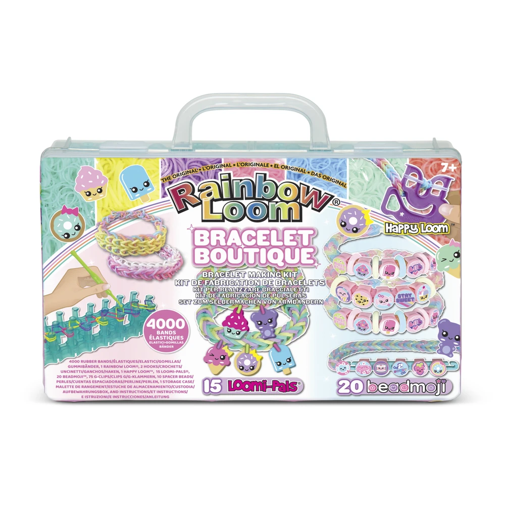 Rainbow Loom Boutique – Coffret Fabrication Automatique de Bracelets Élastiques - Loisir Créatif - Contient 4000 Élastiques, Crochets, Beadmojis, Charms – Image 2