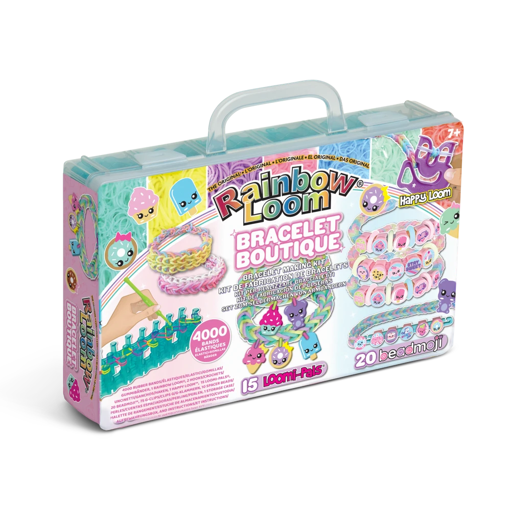 Rainbow Loom Boutique – Coffret Fabrication Automatique de Bracelets Élastiques - Loisir Créatif - Contient 4000 Élastiques, Crochets, Beadmojis, Charms – Image 6