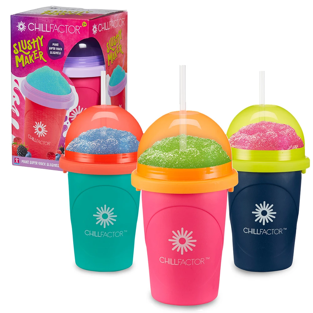 Chillfactor - Mug à granité fourni avec paille - Couleur aléatoire, Vendu à l'unité - Fabrication de Glaces maison