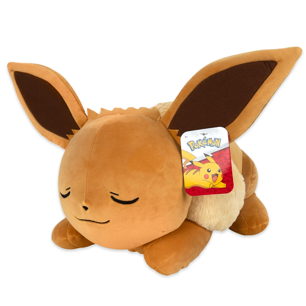 Pokémon - Peluche Evoli (Eevee) qui dort - Peluche Pokémon 40cm toute douce