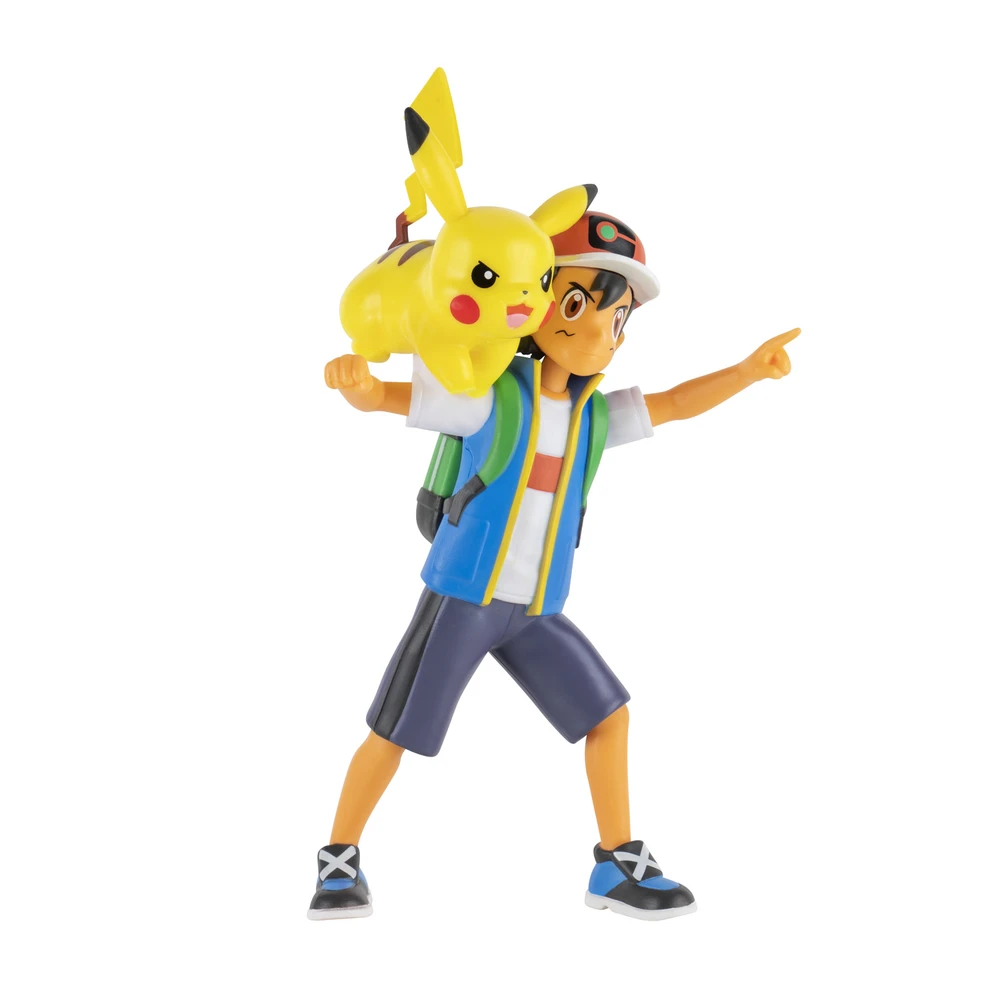 Pokémon - Figurine Battle Feature - Sacha et Pikachu - Figurine articulée 12 cm de Sacha et Pikachu à fonctions – Image 2