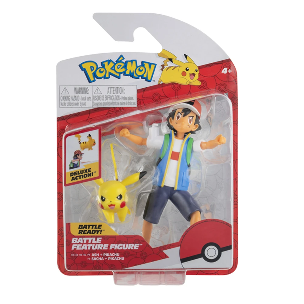 Pokémon - Figurine Battle Feature - Sacha et Pikachu - Figurine articulée 12 cm de Sacha et Pikachu à fonctions – Image 3