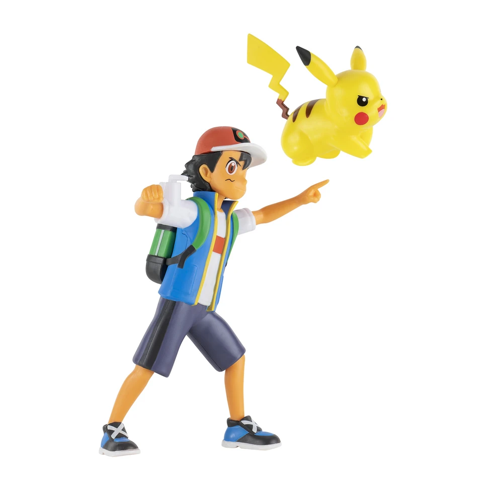 Pokémon - Figurine Battle Feature - Sacha et Pikachu - Figurine articulée 12 cm de Sacha et Pikachu à fonctions – Image 4