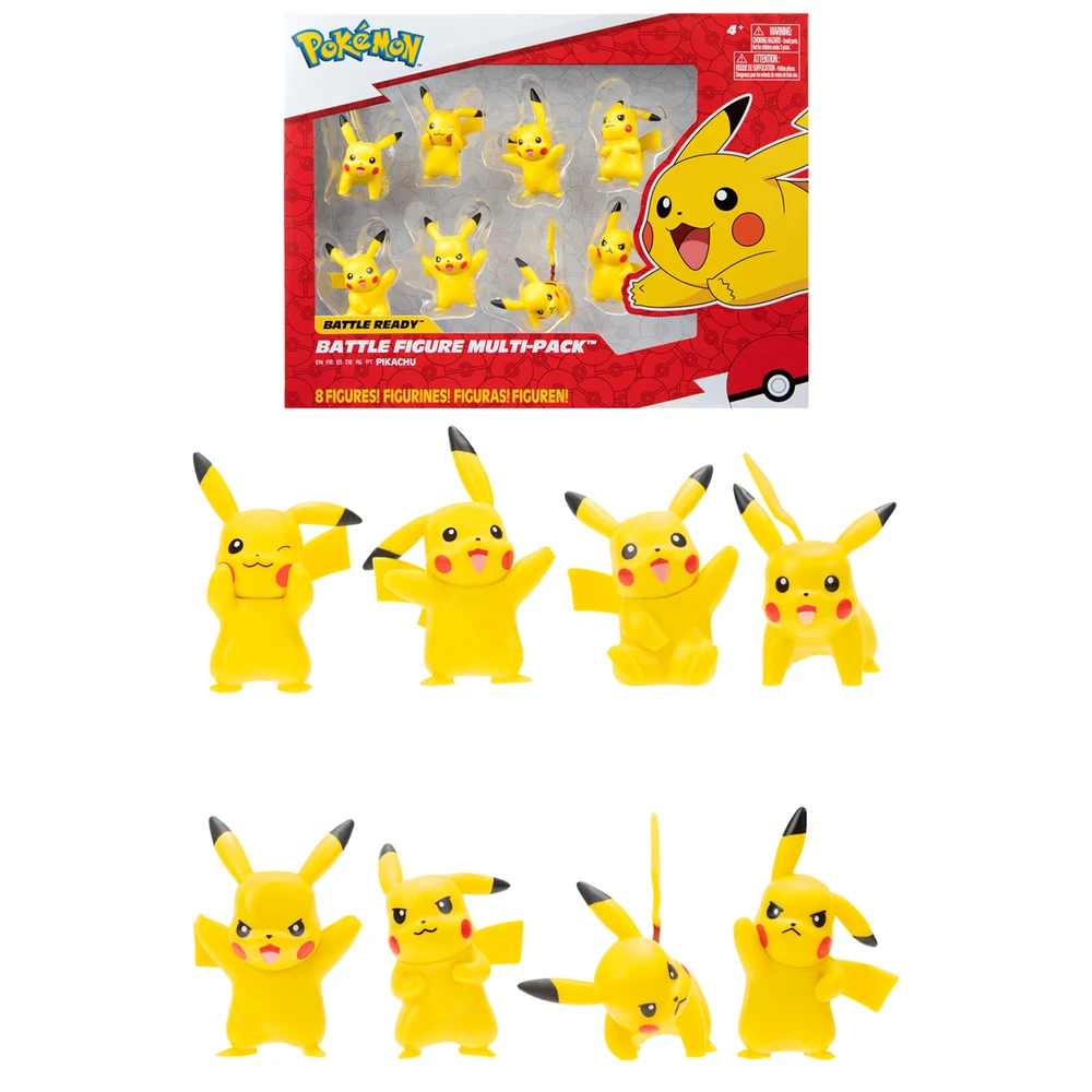 Pokémon - 8 Figurines Battle - Pack de 8 Figurines Pikachu