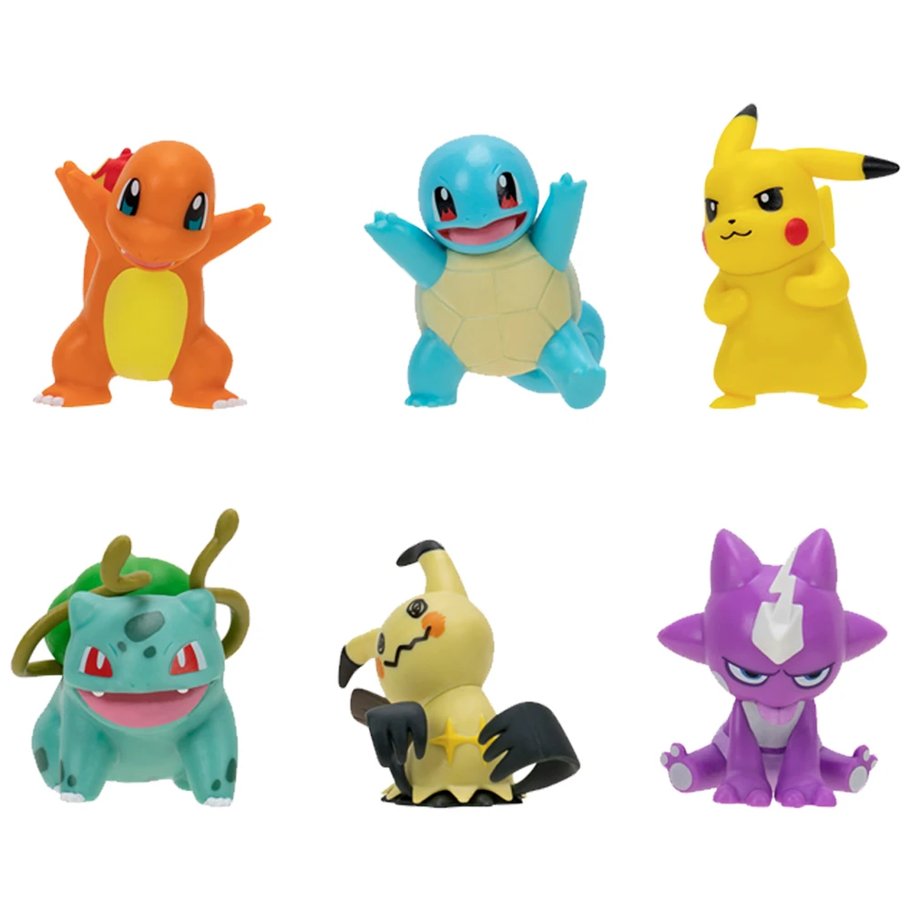 Pokémon - Pack de 6 figurines Pokémon - Vague 3 - Coffret de mini-figurines Pikachu, Carapuce, Salamèche, Bulbizare, Mimiqui, Toxizap – Image 2