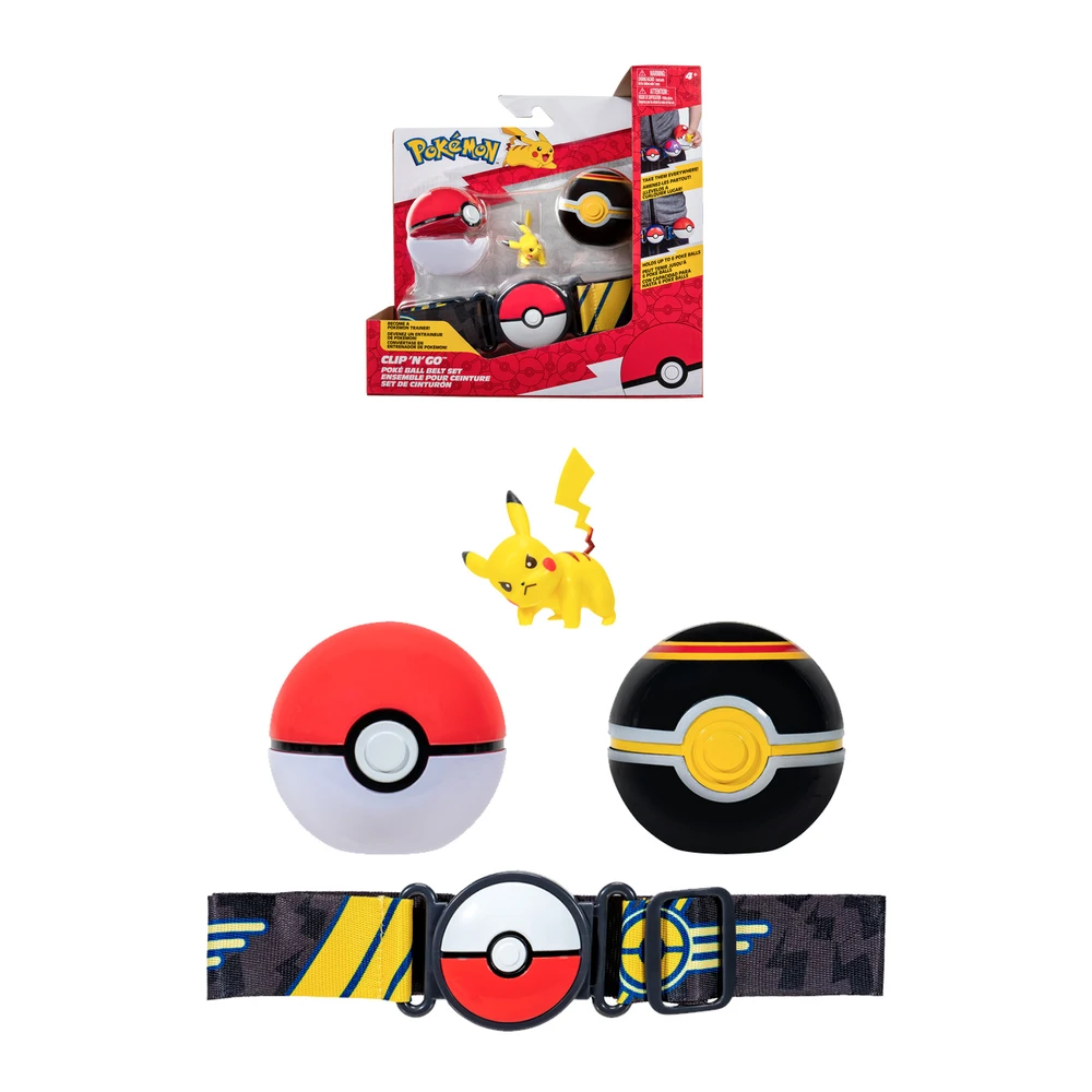 Pokémon - Ceinture Clip 'N' Go - 1 ceinture, 1 Poké Ball, 1 Luxury Ball et 1 figurine 5 cm Pikachu