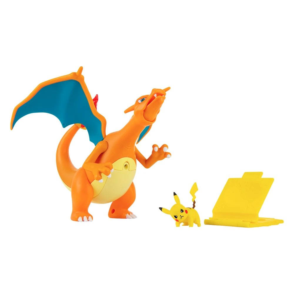 Pokémon - Figurine Dracaufeu deluxe à fonction 15 cm + 1 figurine Pikachu 5cm – Image 2