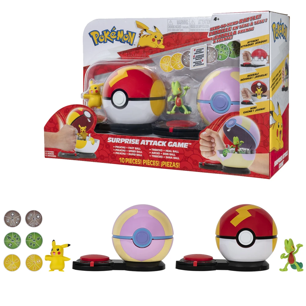 Pokémon - Poké Ball attaque surprise Pikachu vs Arcko - Jeu combat - 2 Poké Balls avec leur Pokémon et 6 disques d'attaques – Image 2