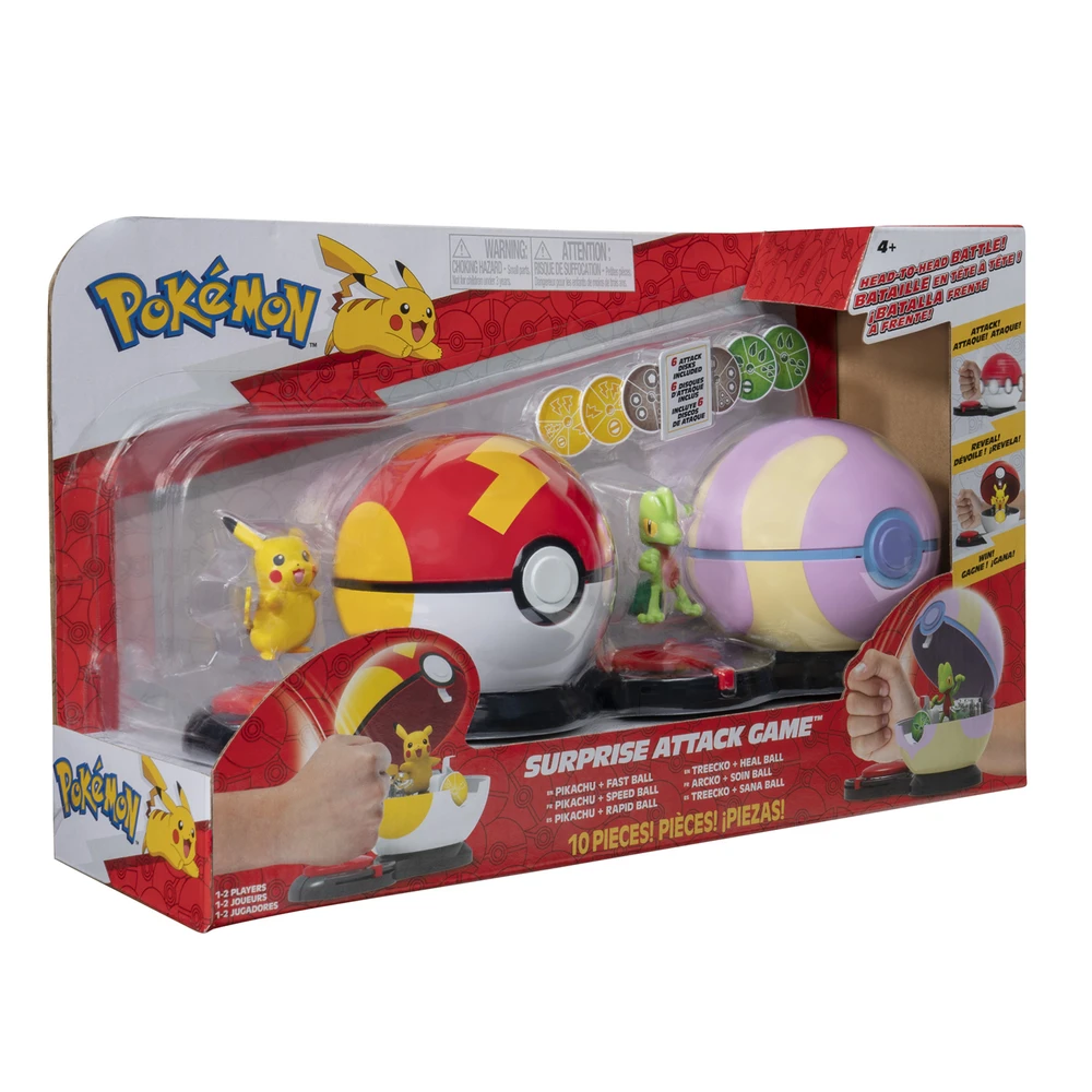Pokémon - Poké Ball attaque surprise Pikachu vs Arcko - Jeu combat - 2 Poké Balls avec leur Pokémon et 6 disques d'attaques – Image 5