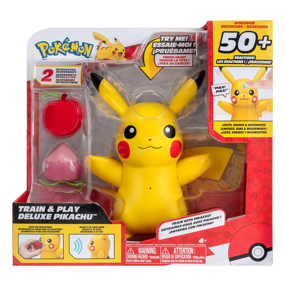 Bandai – Pokémon – Pikachu Deluxe interactif et ses accessoires – Jouet Pokémon avec Lumières Sons et Mouvements