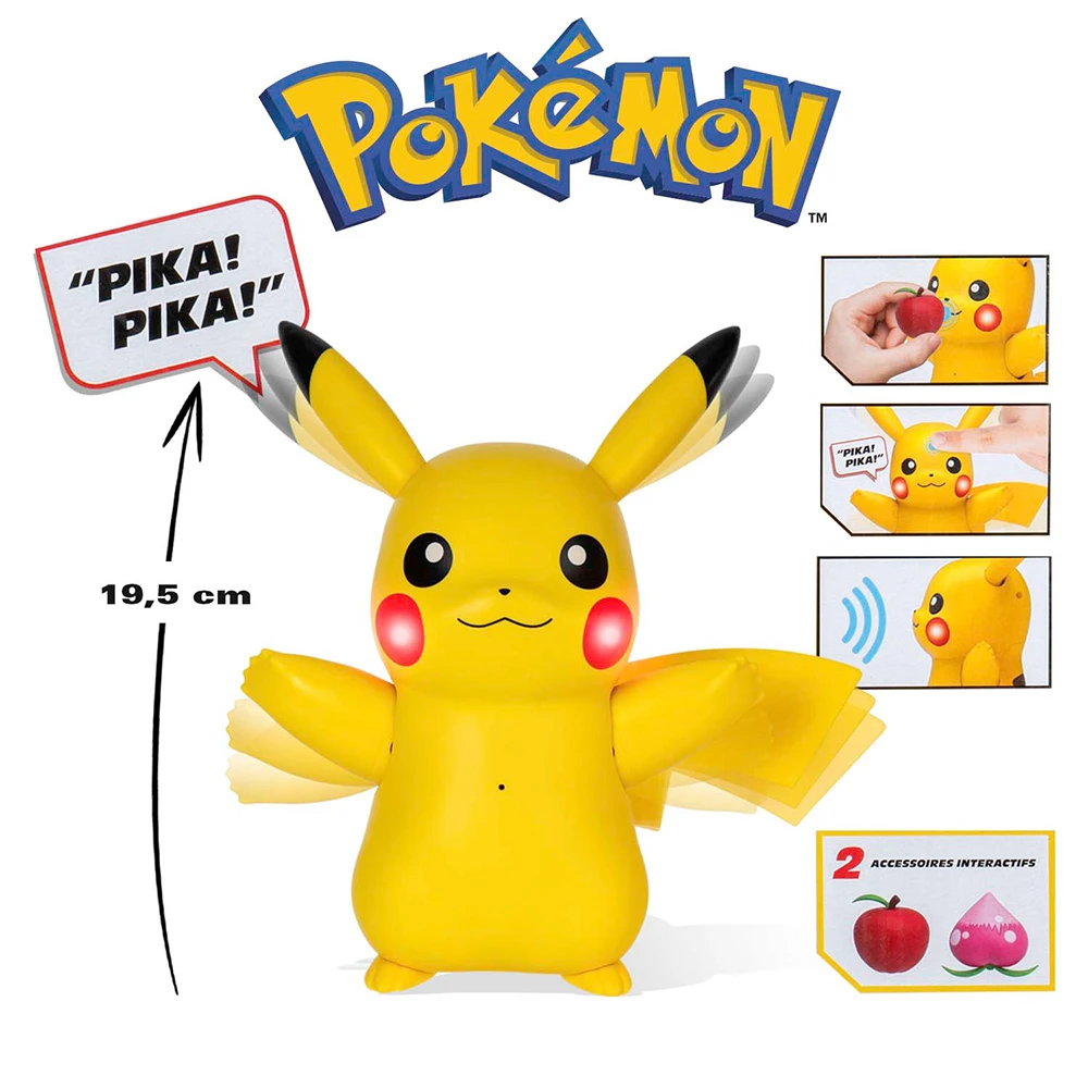 Bandai – Pokémon – Pikachu Deluxe interactif et ses accessoires – Jouet Pokémon avec Lumières Sons et Mouvements – Image 2
