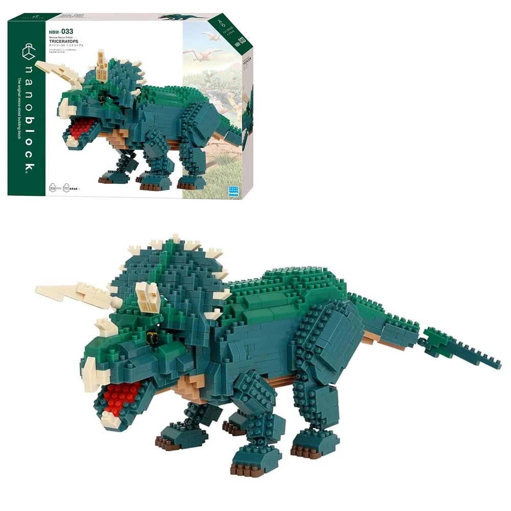 Nanoblock - Figurine Dinosaure - Triceratops Deluxe - Figurine en Briques 930 pcs