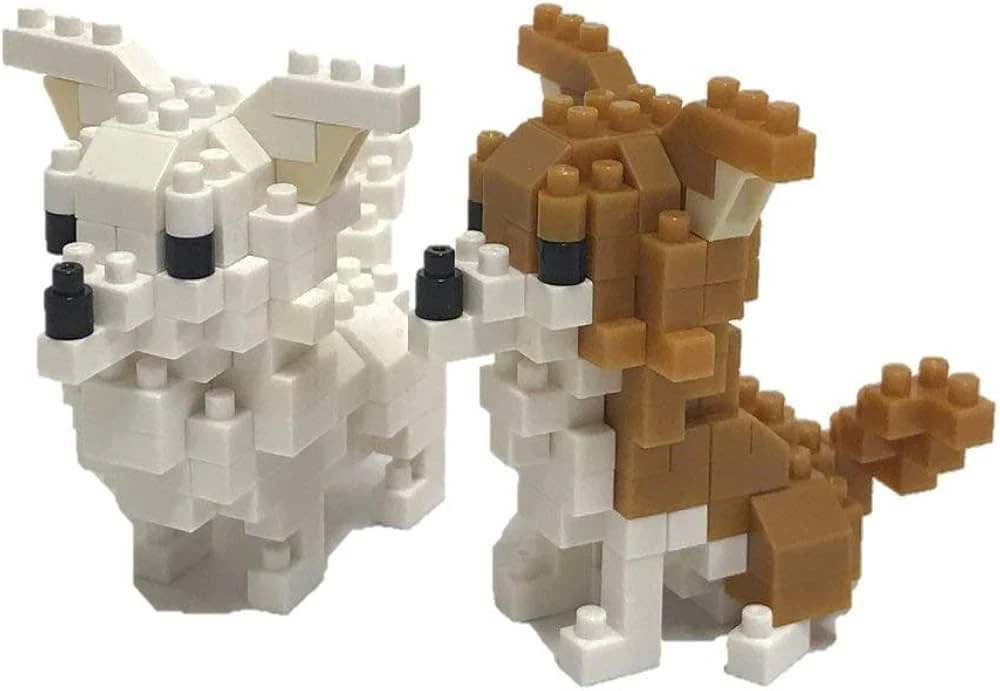 Nanoblock - Figurines Chiens - Chihuahuas - 2 Mini-Figurines en Briques 180 pcs