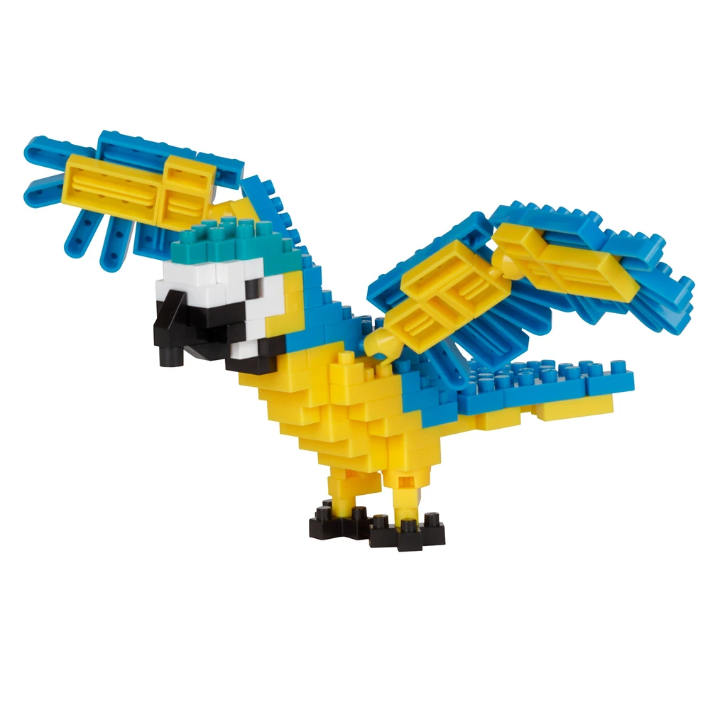 Nanoblock - Perroquet bleu et jaune - Mini figurine en briques
