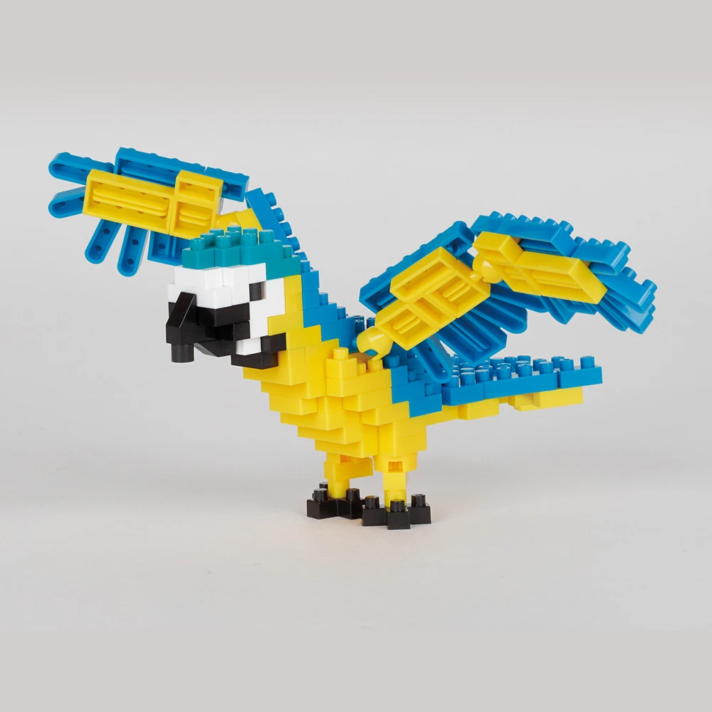 Nanoblock - Perroquet bleu et jaune - Mini figurine en briques – Image 2