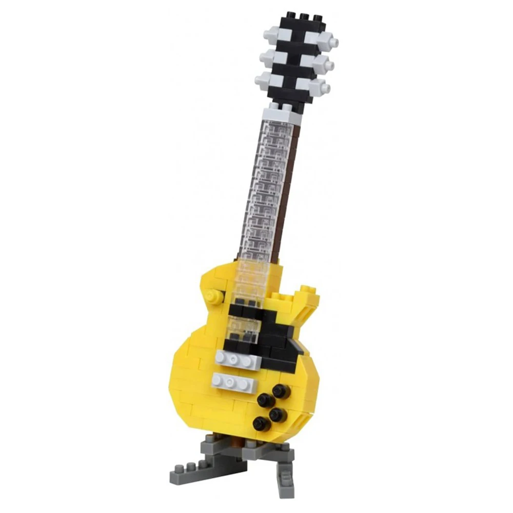 Nanoblock - Guitare électrique jaune - Mini figurine en briques