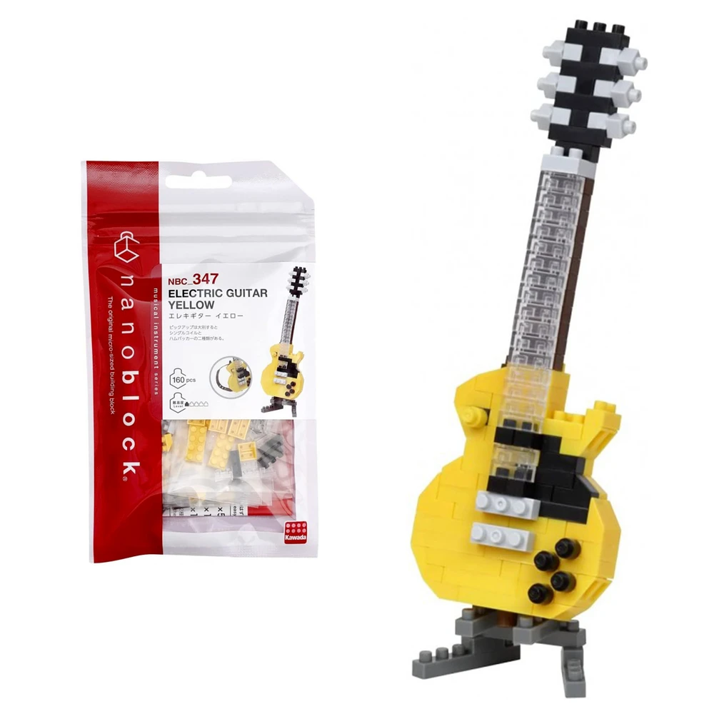 Nanoblock - Guitare électrique jaune - Mini figurine en briques – Image 4