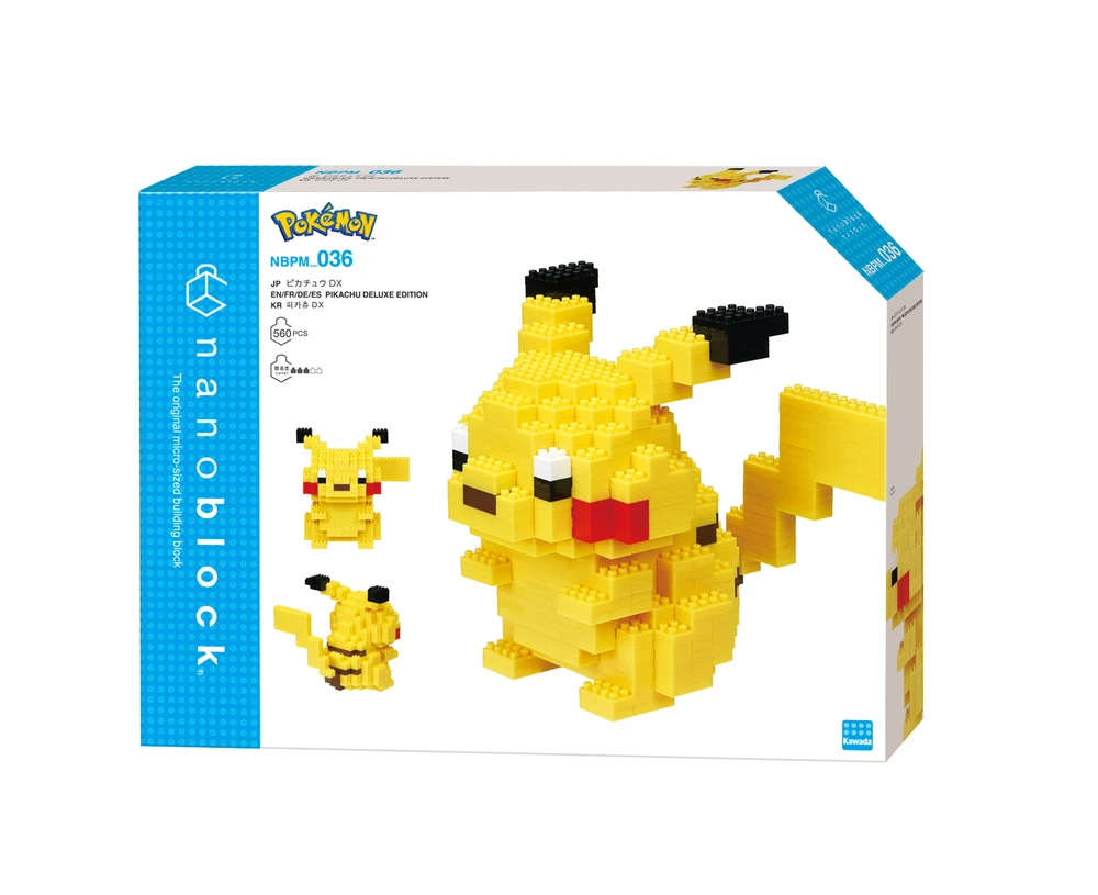 Nanoblock - Pikachu Deluxe - Figurine Pokémon - Figurine Pikachu à construire en mini-briques