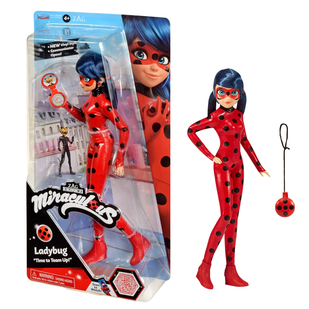 Miraculous Ladybug - Poupée articulée Ladybug - Ladybug avec son yoyo en mode téléphone - Costume effet vinyle