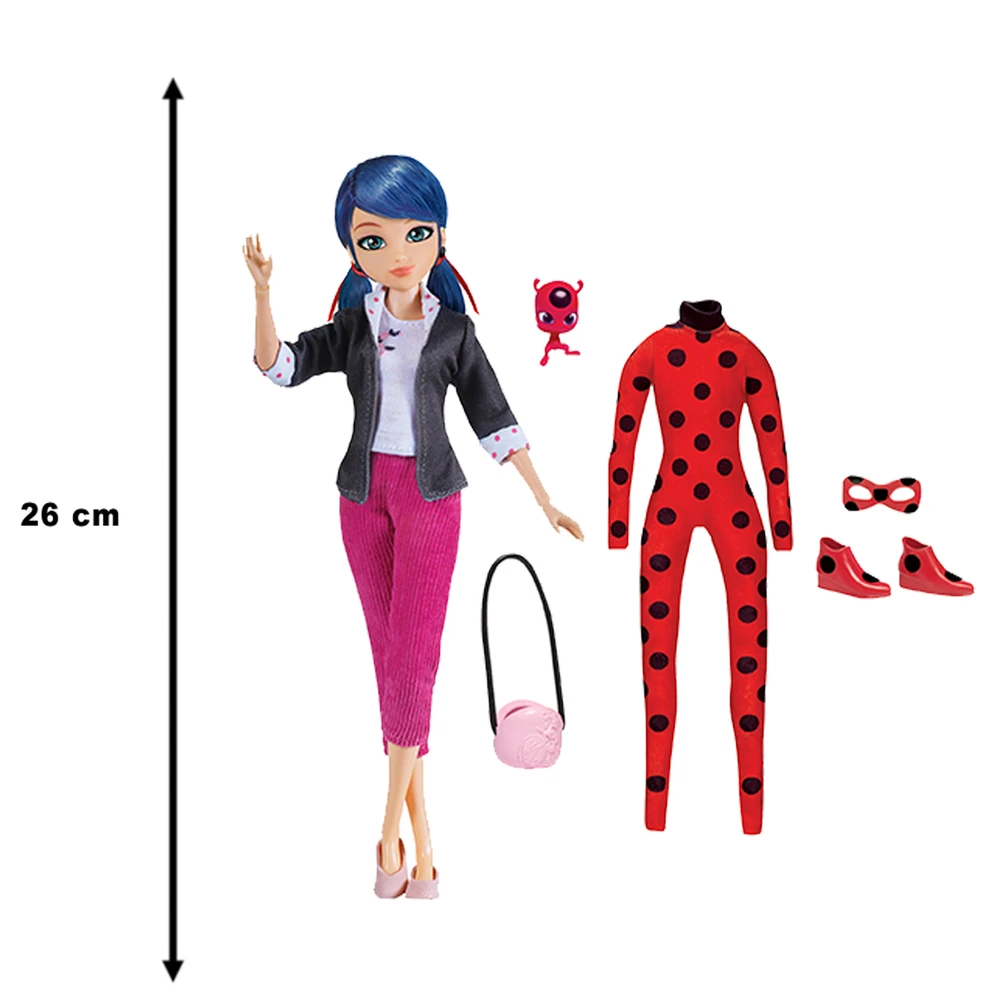 Miraculous - Poupée mannequin Marinette et Ladybug - Poupée 26 cm et ses deux tenues – Image 3