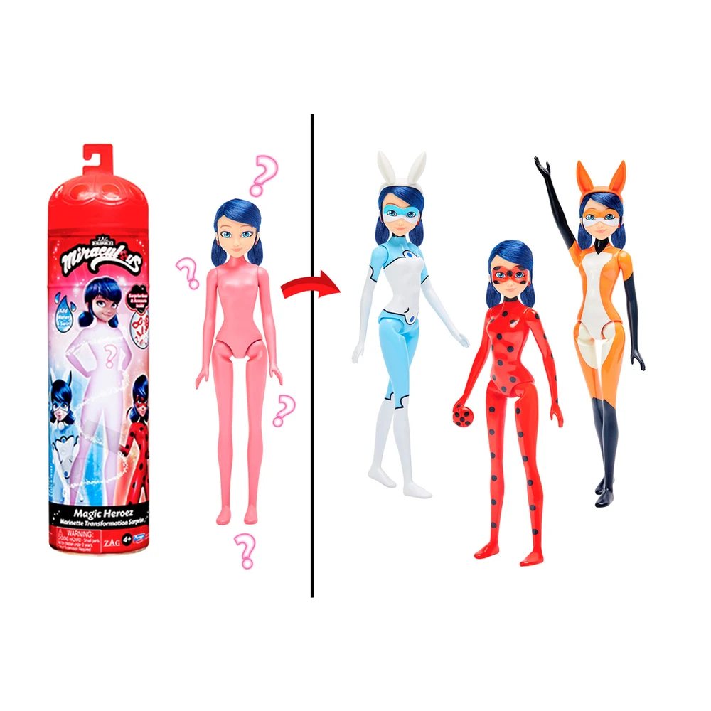 Miraculous Ladybug - Poupée Marinette Color Change Surprise - Poupée Miraculous articulée 26 cm + 3 surprises - Modèle aléatoire – Image 2