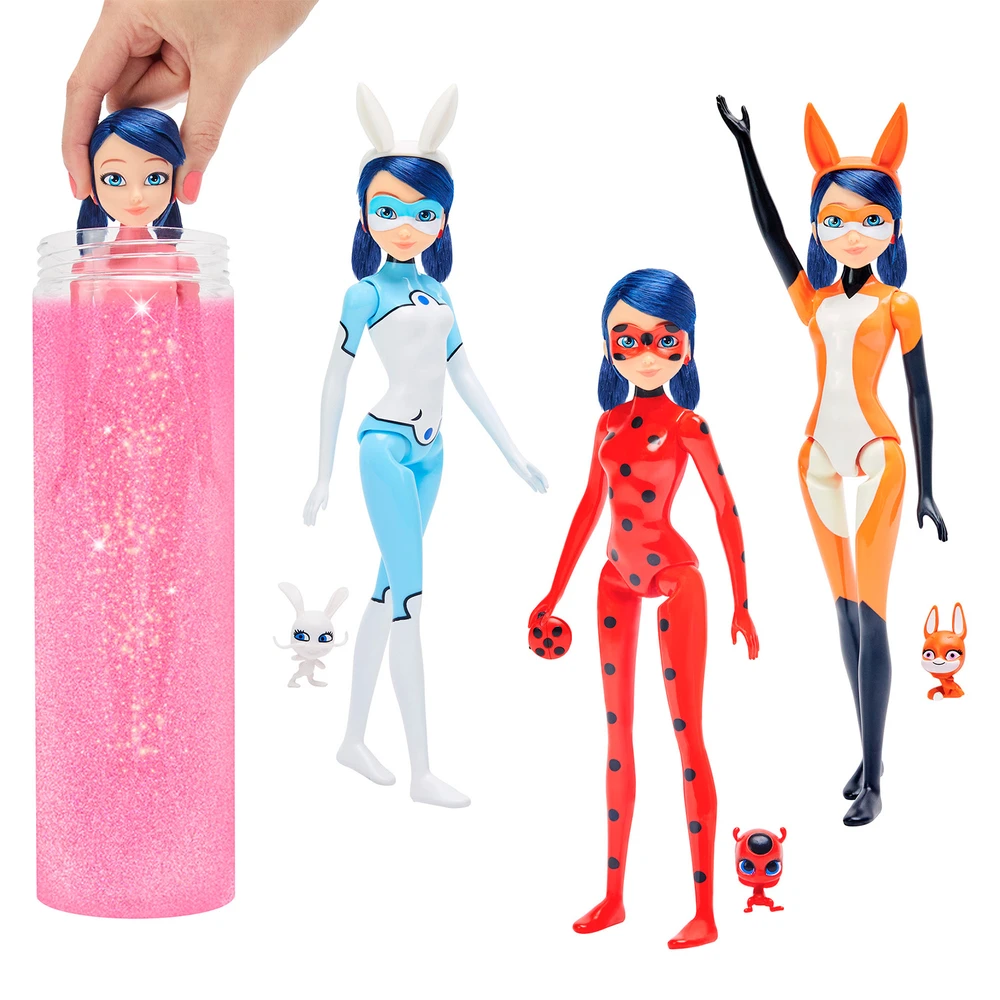 Miraculous Ladybug - Poupée Marinette Color Change Surprise - Poupée Miraculous articulée 26 cm + 3 surprises - Modèle aléatoire – Image 3