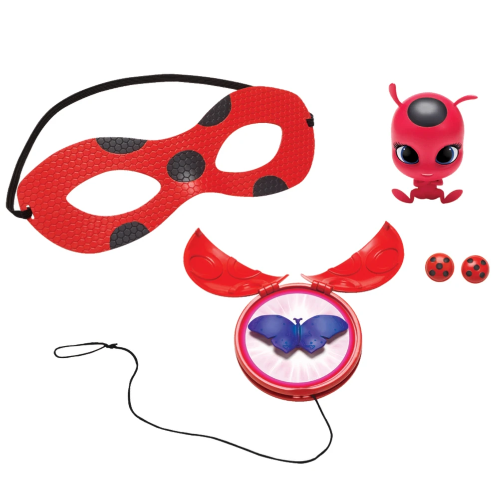 Miraculous Ladybug - Set de Transformation - Déguisement Ladybug - Masque Yoyo Miroir Boucles d'oreilles Kwami Tikki – Image 2
