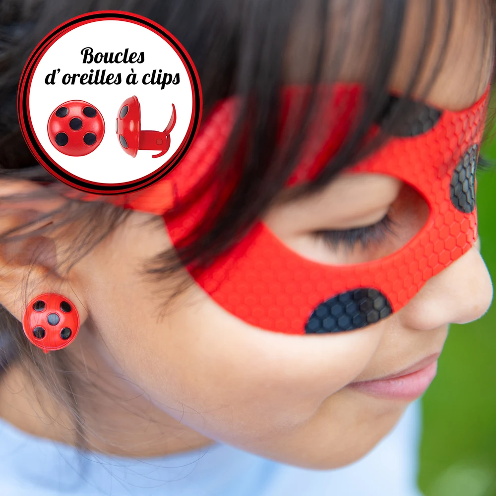 Miraculous Ladybug - Set de Transformation - Déguisement Ladybug - Masque Yoyo Miroir Boucles d'oreilles Kwami Tikki – Image 4