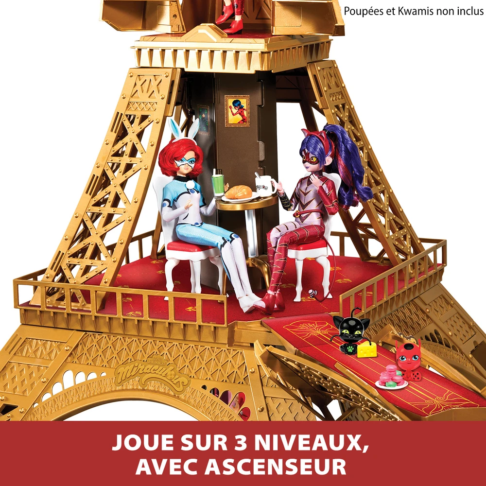 Miraculous - Playset Deluxe Paris - Grande Aire de jeu Monument 1,20m - Tour avec +40 Accessoires, Étages, Magasins, Tyrolienne – Image 4