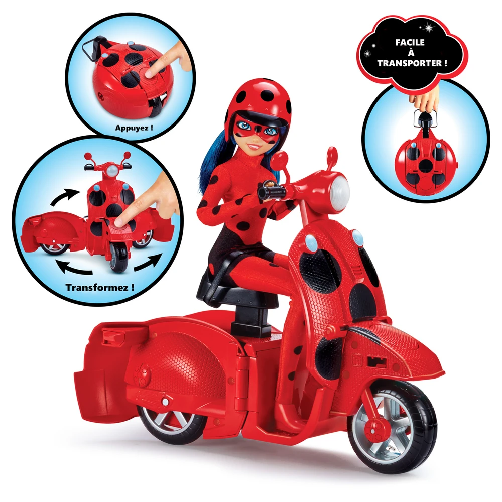 Miraculous - Scooter Miraculous Switch'n go + Poupée incluse Ladybug Lucky Charm 26cm – Image 2