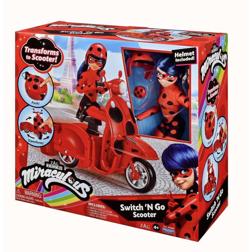 Miraculous - Scooter Miraculous Switch'n go + Poupée incluse Ladybug Lucky Charm 26cm – Image 3