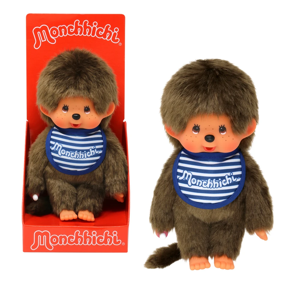Monchhichi - Peluche Monchhichi Garçon Bavoir Marinière