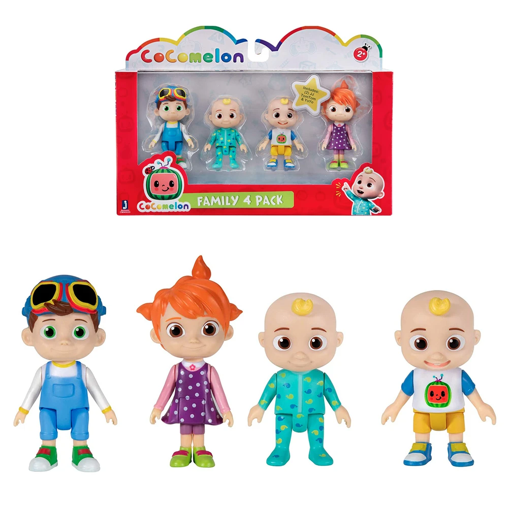 CoComelon - Pack 4 figurines - Figurines 7cm à collectionner - JJ (2 figurines), TomTom et YoYo