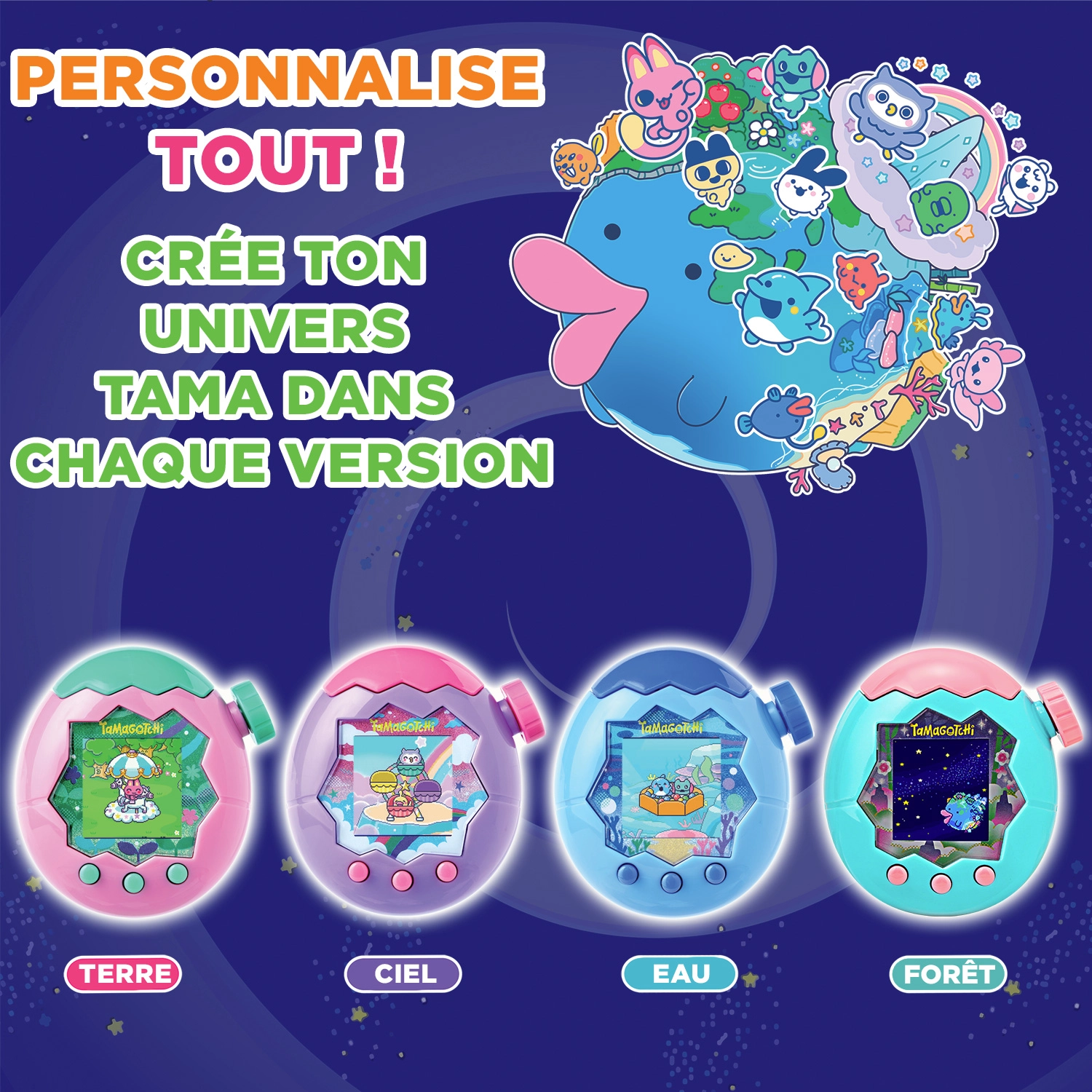 Bandai - Tamagotchi Paradise Jade Forest - Animal Virtuel à élever - Tamagotchi avec molette de zoom - Jouet Interactif en français - Modèle Forêt Vert et Rose - Jouet Enfant 6 ans et + - 43424 – Image 5