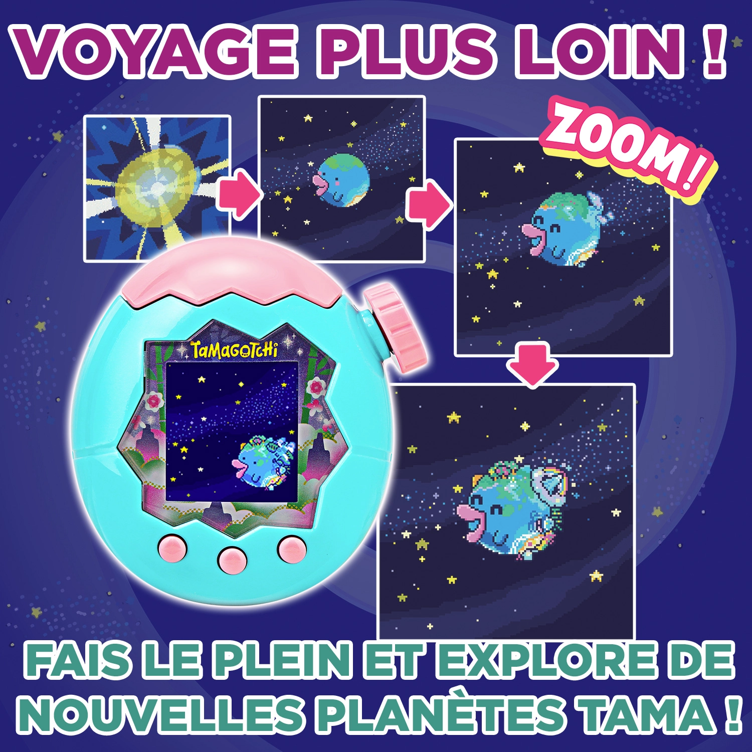 Bandai - Tamagotchi Paradise Jade Forest - Animal Virtuel à élever - Tamagotchi avec molette de zoom - Jouet Interactif en français - Modèle Forêt Vert et Rose - Jouet Enfant 6 ans et + - 43424 – Image 7