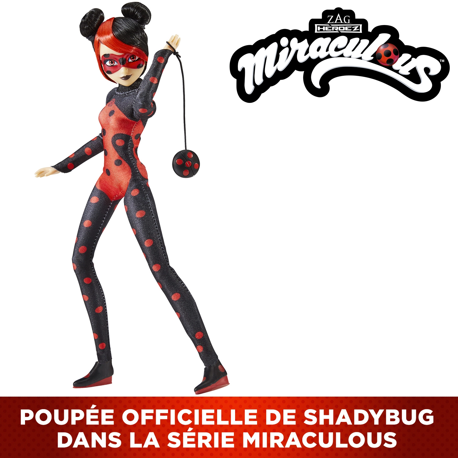 Bandai - Miraculous - Poupée articulée Shadybug - Version alternative Ladybug dessin animé Miraculous World Paris - Licence Officielle - Poupée mannequin 26 cm - Jouet Enfant 4 ans et + - P50159 – Image 2